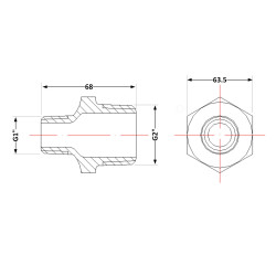 Ніпель чавунний 2" зовнішня * 1" зовнішня