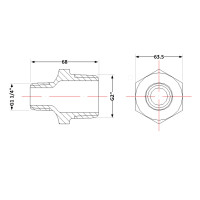 Ніпель чавунний 2" зовнішня * 1 1/4" зовнішня