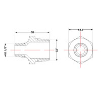 Ніпель чавунний 2" зовнішня * 1 1/2" зовнішня