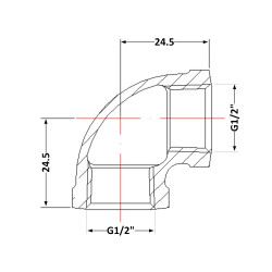 Коліно чавунне 1/2" внутрішня * 1/2" зовнішня Коліно чавунне 1/2" внутрішня * 1/2" зовнішня
