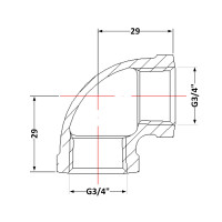 Коліно чавунне 3\4" внутрішня * 3/4 внутрішня