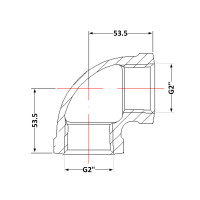 Коліно чавунне 2" внутрішня * 2" внутрішня