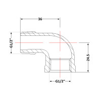 Коліно чавунне 1/2" внутрішня * 1/2" зовнішня