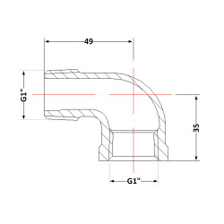 Коліно чавунне 1" внутрішня * 1" зовнішня Коліно чавунне 1" внутрішня * 1" зовнішня