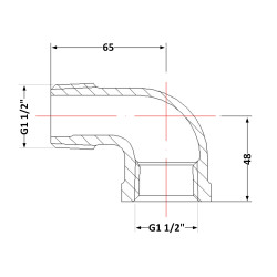 Коліно чавунне 1" 1/2 внутрішня * 1 1/2" зовнішня Коліно чавунне 1" 1/2 внутрішня * 1 1/2" зовнішня