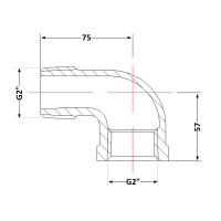 Коліно чавунне 2" внутрішня * 2" зовнішня