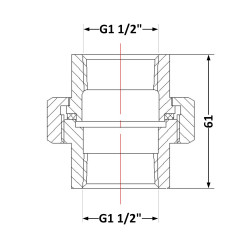 Американка 1 1/2" внутрішня - 1 1/2" внутрішня чавун Американка 1 1/2" внутрішня - 1 1/2" внутрішня чавун