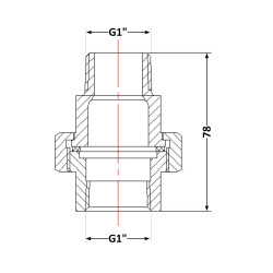 Американка 1" внутрішня - 1" зовнішня чавун Американка 1" внутрішня - 1" зовнішня чавун