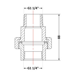 Американка 1 1/4" внутрішня - 1 1/4" зовнішня чавун Американка 1 1/4" внутрішня - 1 1/4" зовнішня чавун