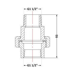 Американка 1 1/2" внутрішня - 1 1/2" зовнішня чавун Американка 1 1/2" внутрішня - 1 1/2" зовнішня чавун