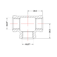 Трійник чавунний 1/2" внутрішня