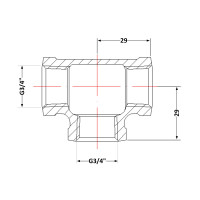 Трійник чавунний 3/4" внутрішня Трійник чавунний 3/4" внутрішня