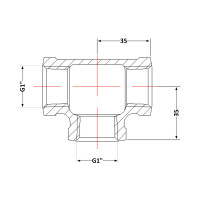Трійник чавунний 1" внутрішня Трійник чавунний 1" внутрішня