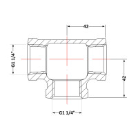 Трійник чавунний 1" 1/4" внутрішня Трійник чавунний 1" 1/4" внутрішня