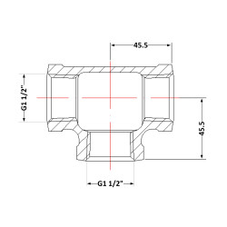 Трійник чавунний 1 1/2" внутрішня Трійник чавунний 1 1/2" внутрішня