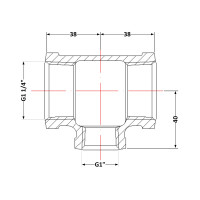 Трійник чавунний 1 1/4" внутрішня * 1" внутрішня * 1 1/4" внутрішня Трійник чавунний 1 1/4" внутрішня * 1" внутрішня * 1 1/4" внутрішня