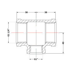 Трійник чавунний 1 1/4" внутрішня * 1" внутрішня * 1 1/4" внутрішня Трійник чавунний 1 1/4" внутрішня * 1" внутрішня * 1 1/4" внутрішня