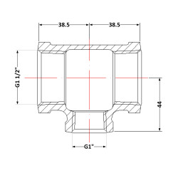 Трійник чавунний 1 1/2" внутрішня * 1" внутрішня * 1 1/2" внутрішня Трійник чавунний 1 1/2" внутрішня * 1" внутрішня * 1 1/2" внутрішня