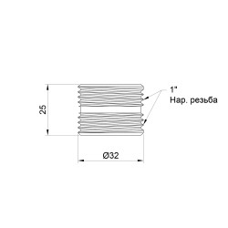 Ніпель радіаторний SD Plus 1" ЗР SD193W25 Ніпель радіаторний SD Plus 1" ЗР SD193W25