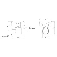 Кран кульовий SD Plus 1\2" ВР для води (метелик) SD602NW15PN40