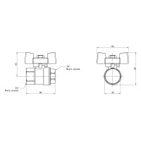 Кран кульовий SD Plus 3\4" ВР для води (метелик) SD602NW20PN40 Кран кульовий SD Plus 3\4" ВР для води (метелик) SD602NW20PN40