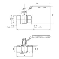 Кран кульовий SD Plus 1" 1\4 ВЗ для води (важіль) SD605NW32PN40