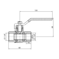 Кран кульовий SD Plus 1" 1\4 ВР для газу (важіль) SD600NG32PN40