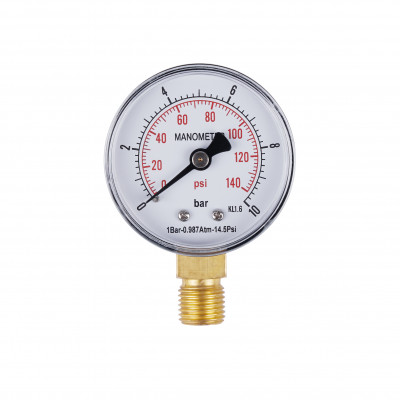 Манометр Standart d50 мм, 1/4"З із нижнім підключенням (латун.) 0-10 бар SD17010B Thermo Alliance Манометр Standart d50 мм, 1/4"З із нижнім підключенням (латун.) 0-10 бар SD17010B Thermo Alliance