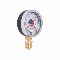 Термоманометр SD Plus 80 мм 1/2", нижнє підмикання SD1726B Термоманометр SD Plus 80 мм 1/2", нижнє підмикання SD1726B