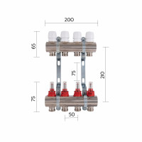 Колектор з витратомірами SD Plus 1" 4 виходи SD235W4