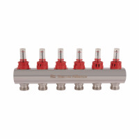Колектор з витратомірами SD Plus 1" 6 виходів SD235W6