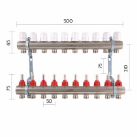 Колектор з витратомірами SD Plus 1" 10 виходів SD235W10