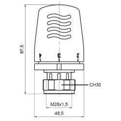 Термоголовка рідинний елемент 0-28*С (28*1,5) №1100 Icma Термоголовка рідинний елемент 0-28*С (28*1,5) №1100 Icma