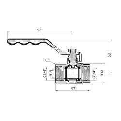 Кран кульовий SD Plus 3\4" ВР для газу (важіль) SD600NG20PN40 Кран кульовий SD Plus 3\4" ВР для газу (важіль) SD600NG20PN40