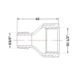 Перехід чавунний 1 1/2" внутрішня * 3/4" зовнішня Перехід чавунний 1 1/2" внутрішня * 3/4" зовнішня