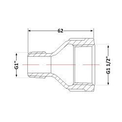 Перехід чавунний 1 1/2" внутрішня * 1" зовнішня Перехід чавунний 1 1/2" внутрішня * 1" зовнішня