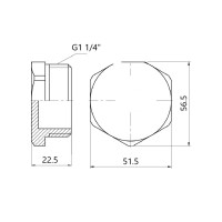 Заглушка чавунна радіаторна 1" 1\4 ЗР ліва