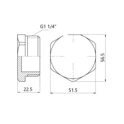 Заглушка чавунна радіаторна 1" 1\4 ЗР ліва