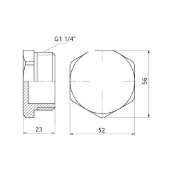 Заглушка чавунна радіаторна 1" 1\4 ЗР права