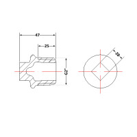 Заглушка чавунна 2" зовнішня різьба