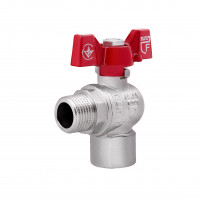 Кран кульовий 1\2" внутрішня * 1/2 зовнішня для води кутовий (метелик) SF267W15