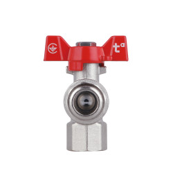 Кран кульовий 1\2" внутрішня * 1/2 зовнішня для води кутовий (метелик) SF267W15