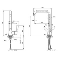 Змішувач для кухні Lidz (CRM) 14 34 014F-7 Змішувач для кухні Lidz (CRM) 14 34 014F-7