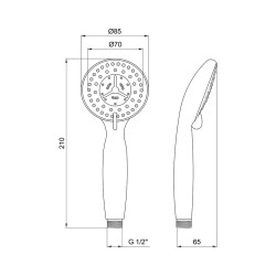 Лійка для ручного душу Lidz Niagara 04 85 мм округла LDNIA04CRM22033 Chrome 22033