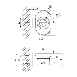 Аксесуар (CRG) - 114.02.01 мильниця настінна (мат. скло) Lidz