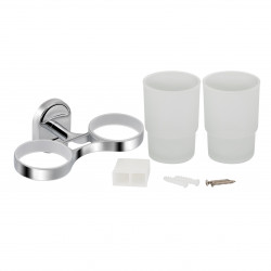 Аксесуар (CRG) - 114.04.02 подвійний стакан настінний+тримач щіток Lidz