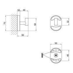 Аксесуар (CRM) 114.06.01 гачок для халату настінний Lidz Аксесуар (CRM) 114.06.01 гачок для халату настінний Lidz
