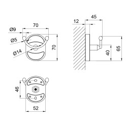 Аксесуар (CRM) - 114.06.02 гачок подвійний настінний Lidz Аксесуар (CRM) - 114.06.02 гачок подвійний настінний Lidz