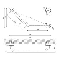 Поручень для ванни Lidz (CRM) 121.03.02