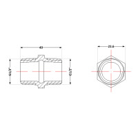 Ніпель чавунний 1/2" зовнішня * 1/2" зовнішня